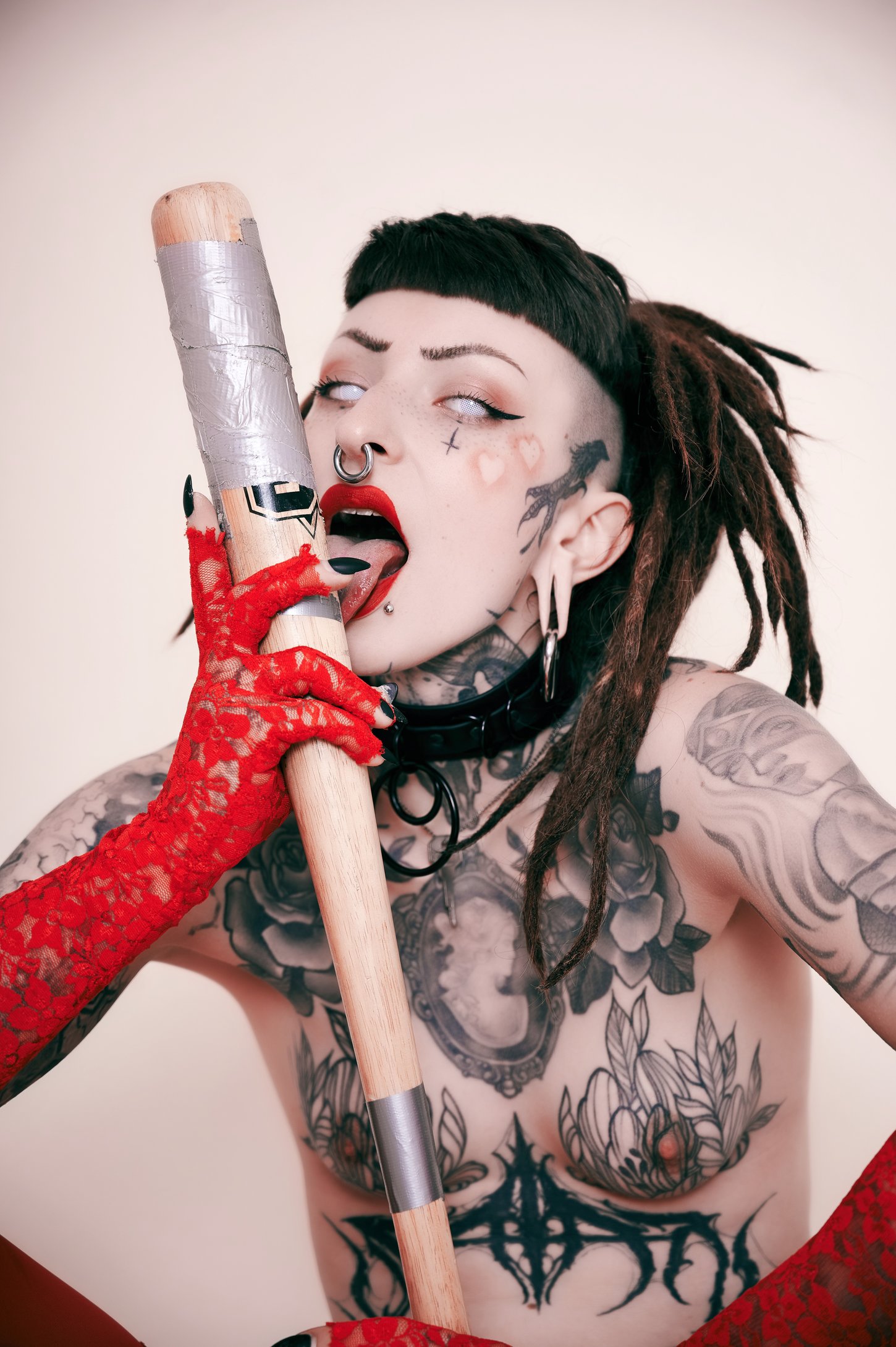 Elli with a baseball bat … Valentine’s Special.