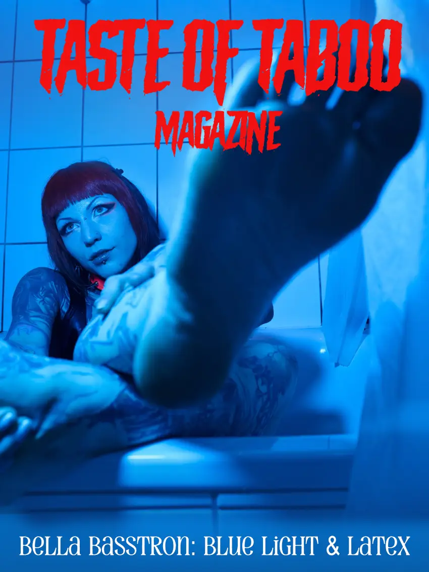 Taste of Taboo magazine cover: Bella Basstron — Blue Light & Latex
